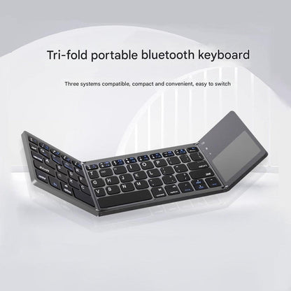 Black Tri-Fold Bluetooth Keyboard with Touchpad - Multi-Device Compatible (iOS/Android/Win) Tristar Online