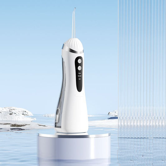 White Portable Ultrasonic Oral Irrigator with 3 Cleaning Modes Smart Teeth Cleaning Machine Tristar Online