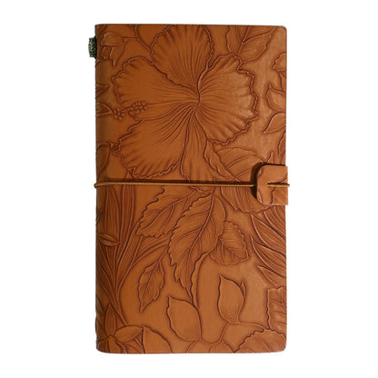 Brown 2-Pack Vintage Floral Embossed PU Leather Journals - 192 Pages Each Tristar Online