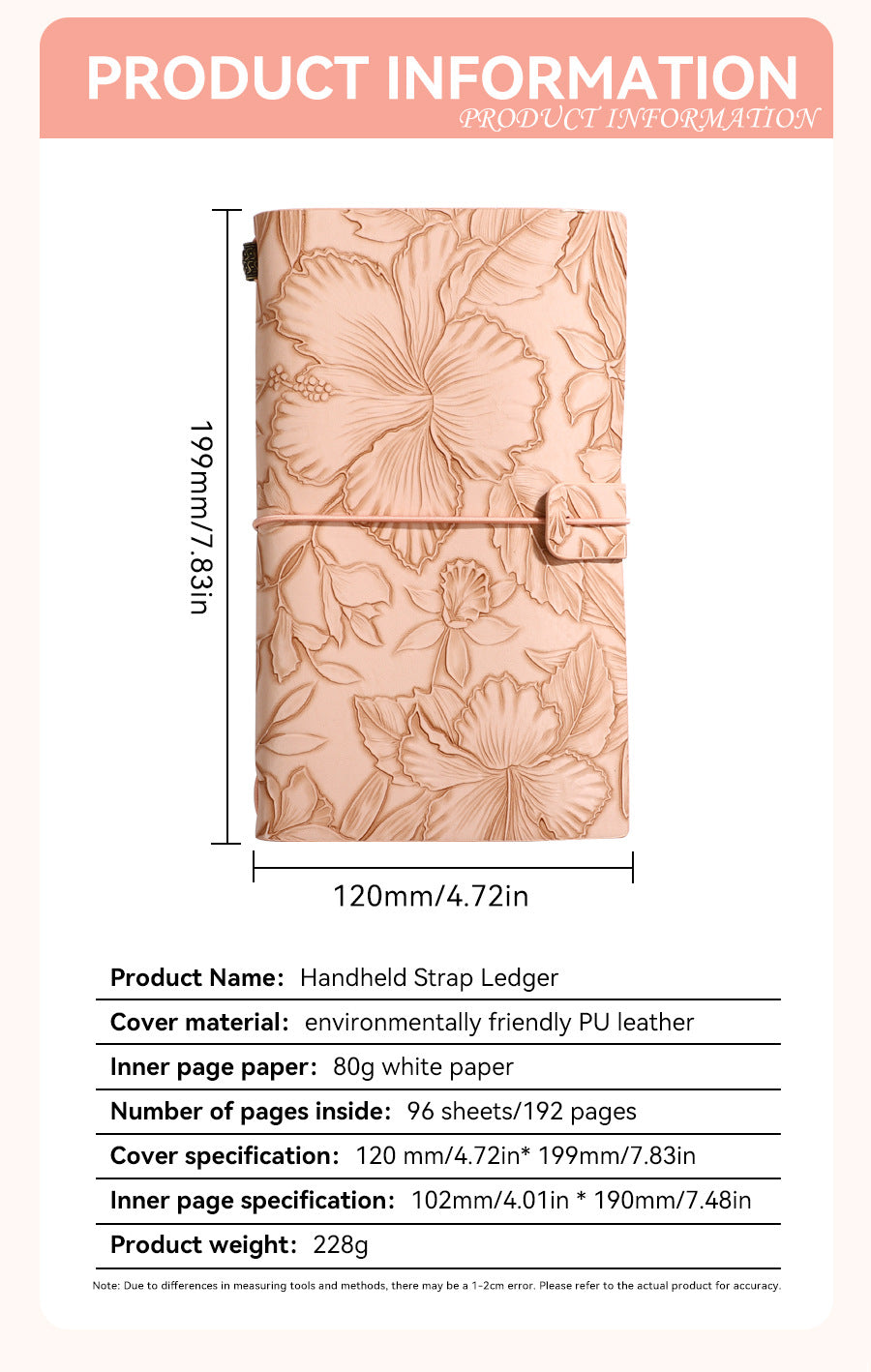 Brown 2-Pack Vintage Floral Embossed PU Leather Journals - 192 Pages Each Tristar Online