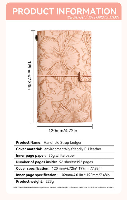 Brown 2-Pack Vintage Floral Embossed PU Leather Journals - 192 Pages Each Tristar Online