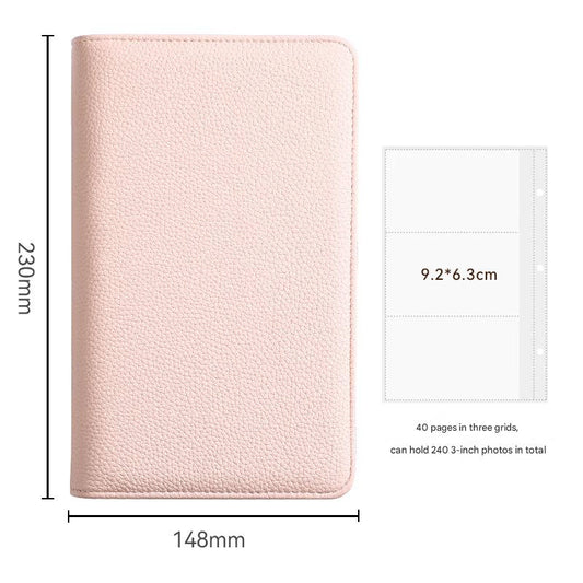 Pink PU Leather Zippered Photo Album - Holds 240 3 Prints" Tristar Online