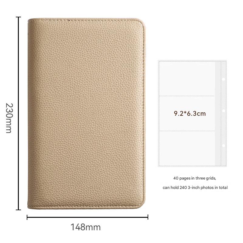 Beige PU Leather Zippered Photo Album - Holds 240 3 Prints" Tristar Online