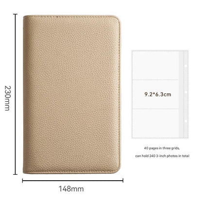 Beige PU Leather Zippered Photo Album - Holds 240 3 Prints" Tristar Online