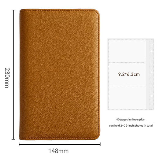 Brown PU Leather Zippered Photo Album - Holds 240 3 Prints" Tristar Online