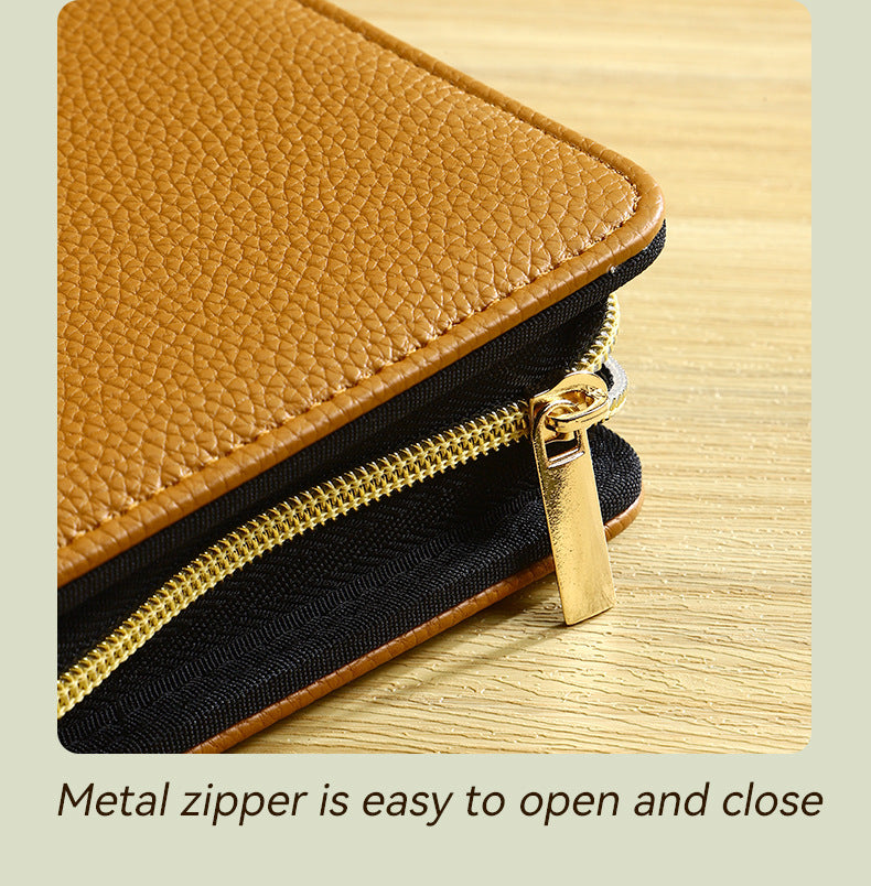 Brown PU Leather Zippered Photo Album - Holds 240 3 Prints" Tristar Online