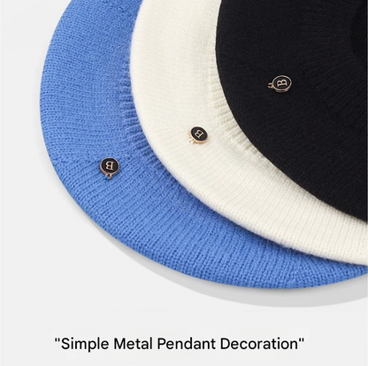 Gray Vintage Inspired Knitted Beret - Stretchy & Comfortable Wool Blend Cap Tristar Online