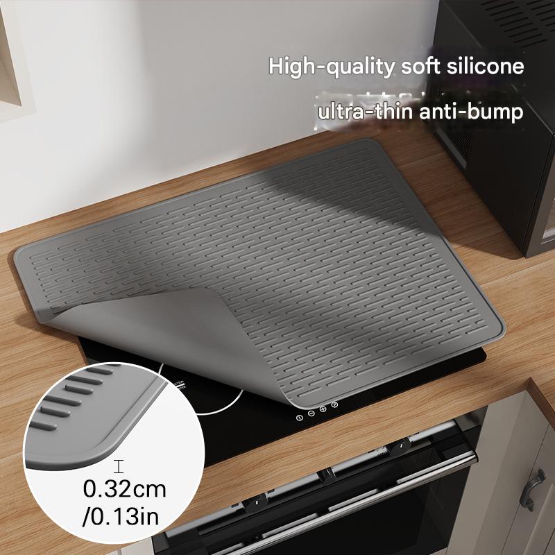 Gray Extra Large Silicone Countertop Protector & Dish Drying Mat - Dishwasher Safe (71x50cm) Tristar Online