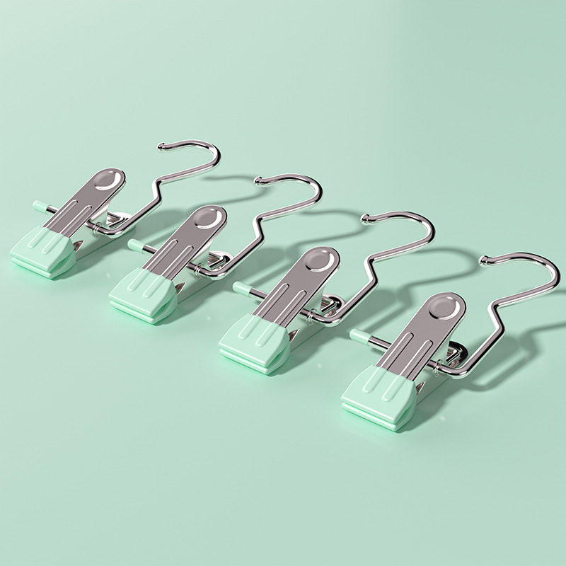 Light green Stainless Steel Hanging Clips (35 PCS) - Strong Grip for Pants, Hats, Socks, Laundry Tristar Online