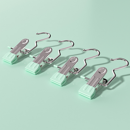 Light green Stainless Steel Hanging Clips (35 PCS) - Strong Grip for Pants, Hats, Socks, Laundry Tristar Online