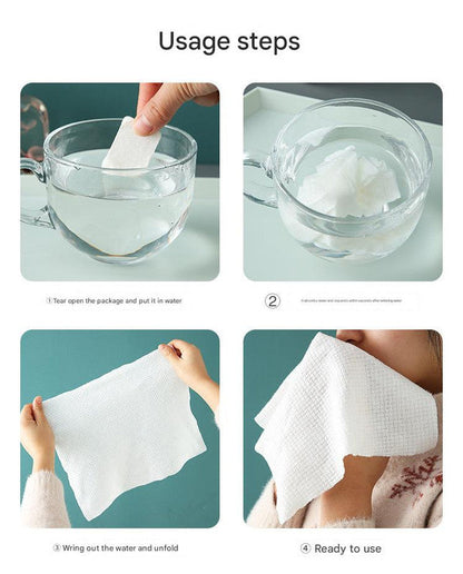 8 Packs (160 Total) Portable Cotton Compressed Towels - Soft, Absorbent Face Cleansing Cloths (Square Compression : 24x30cm) Tristar Online