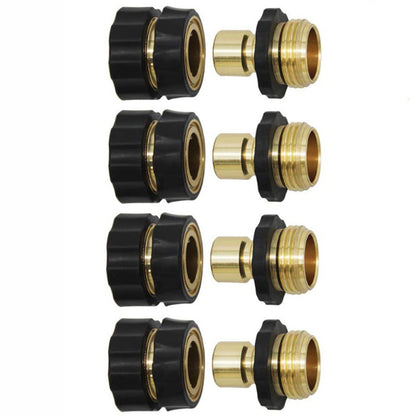 American Standard 3/4 Inch Brass Quick Connect Garden Hose Adapter (4 Male & 4 Female) Tristar Online