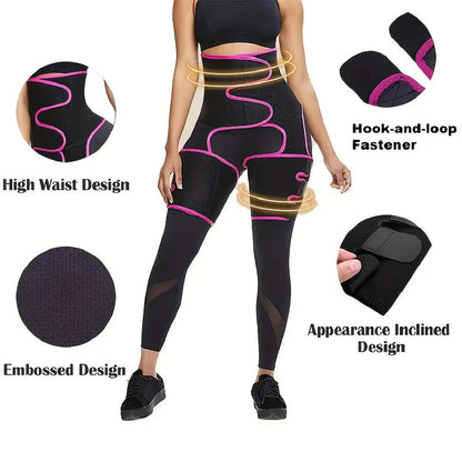 Black Women's 3-in-1 Body Shaper: Waist Cincher, Thigh Slimmer, Glute Lifter - Workout Gear (Size : L/XL) Tristar Online
