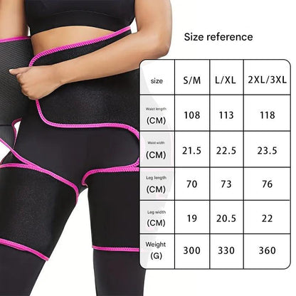 Pink Women's 3-in-1 Body Shaper: Waist Cincher, Thigh Slimmer, Glute Lifter - Workout Gear (Size : L/XL) Tristar Online