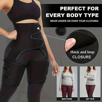 Black Women's 3-in-1 Body Shaper: Waist Cincher, Thigh Slimmer, Glute Lifter - Workout Gear (Size : XXL/XXXL) Tristar Online