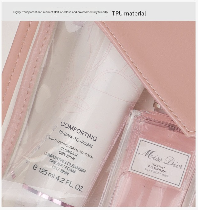 White Chic Envelope Makeup Bag with Transparent Waterproof Design Tristar Online