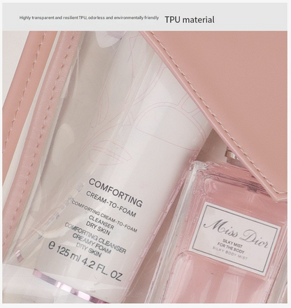 White Chic Envelope Makeup Bag with Transparent Waterproof Design Tristar Online