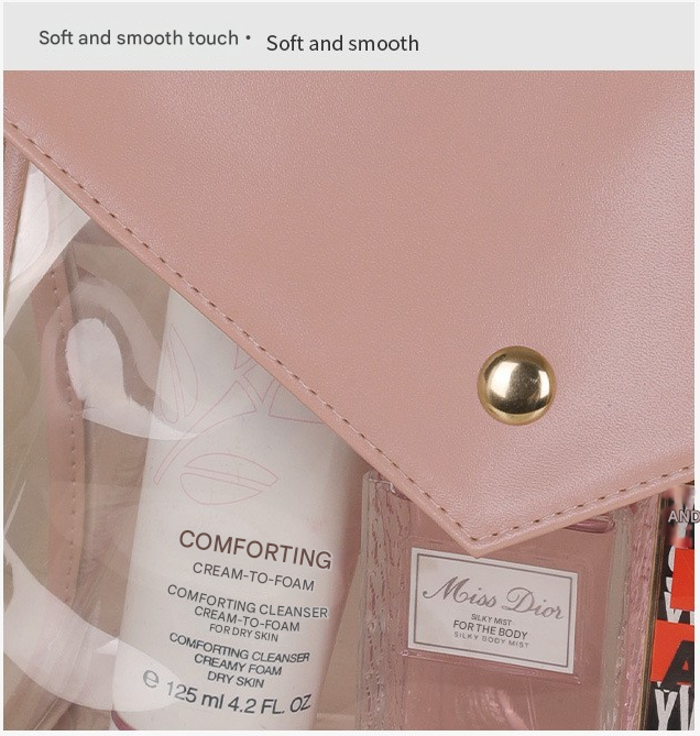 White Chic Envelope Makeup Bag with Transparent Waterproof Design Tristar Online