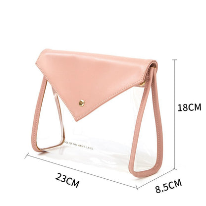 White Chic Envelope Makeup Bag with Transparent Waterproof Design Tristar Online