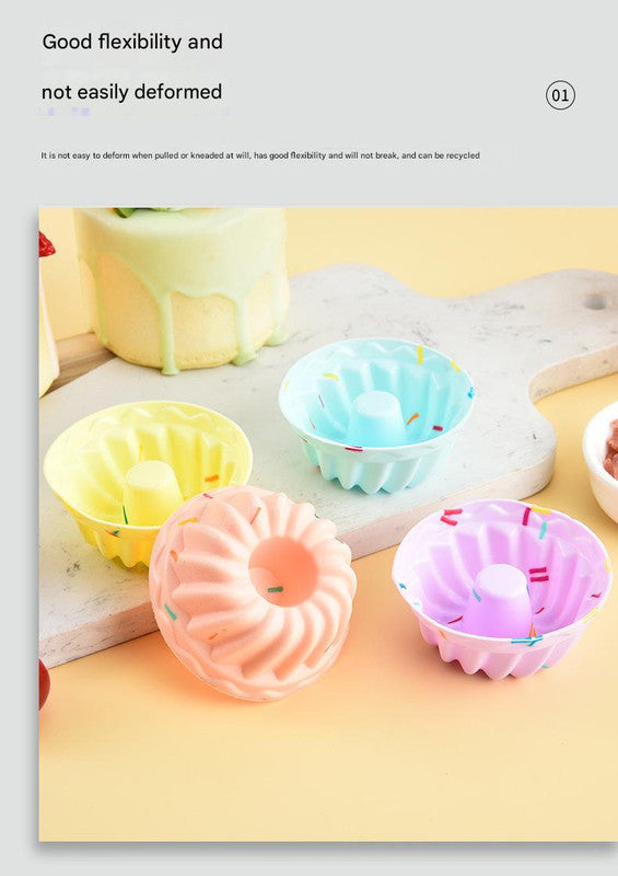 Style 9 Silicone Mini Cake Molds (30 Pack) -  For Cupcakes, Desserts (6.5x6.5x3cm) Tristar Online