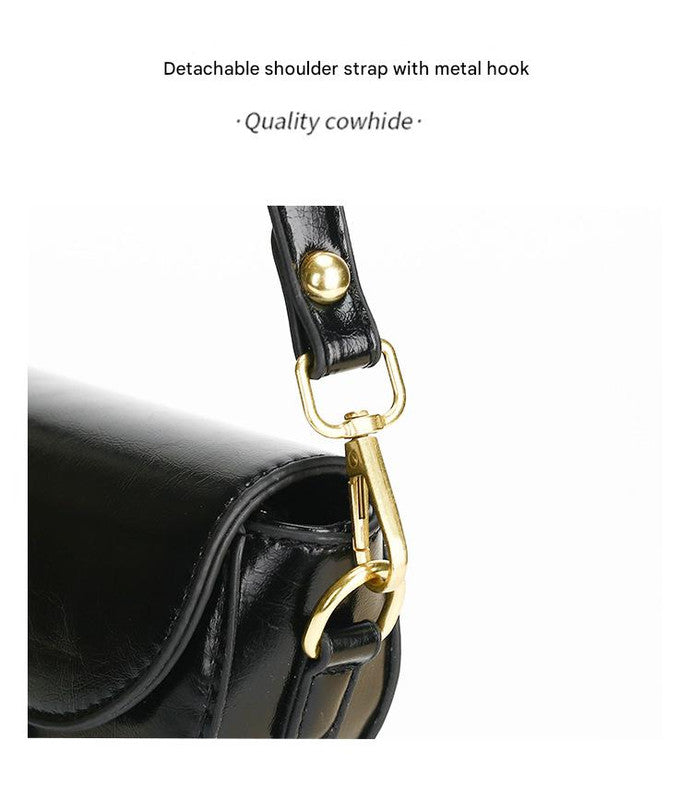 Brown Chic Saddle Crossbody Bag with Wide Guitar Strap - PU Leather Tristar Online