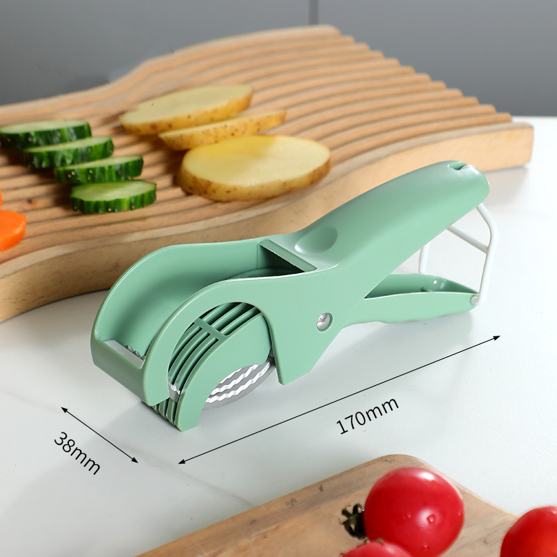 2 pcs Green 5-Blade Fruit & Vegetable Slicer for Crinkle Cuts - Kitchen Gadget Tristar Online