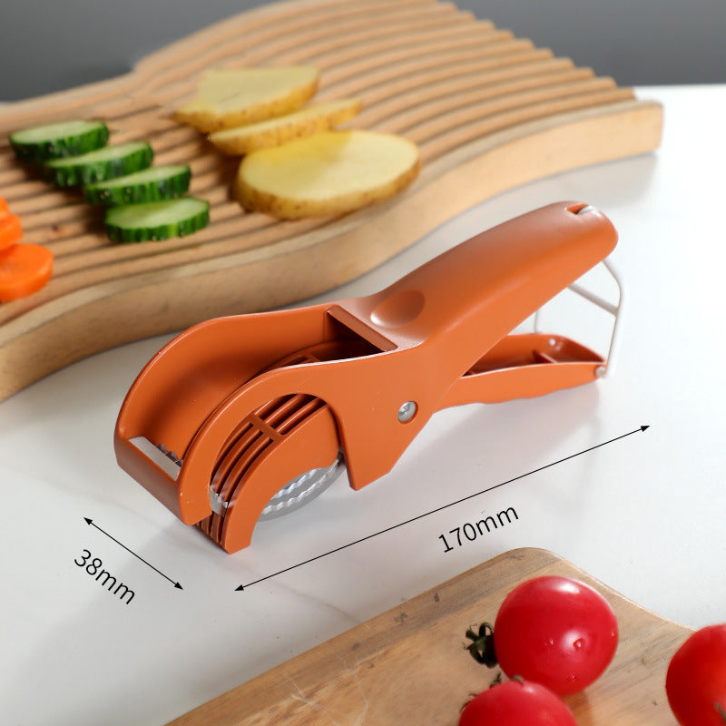 2 pcs Orange 5-Blade Fruit & Vegetable Slicer for Crinkle Cuts - Kitchen Gadget Tristar Online