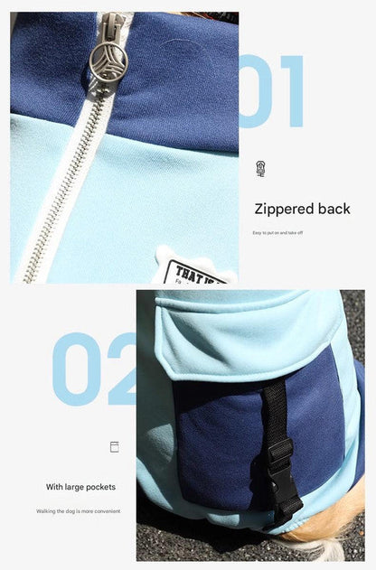 Turmeric Sporty Dog Onesie with Back Zipper & Pockets - For Medium/Large Dogs (Size : 3XL) Tristar Online