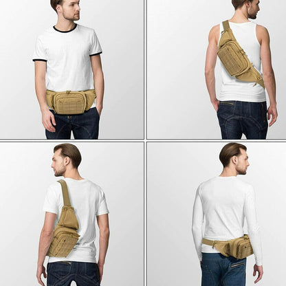 Khaki Rugged Tactical Waist Pack - MOLLE Outdoor Fanny Bag for Hiking Cycling & Travel Tristar Online