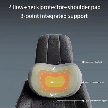 Black Ergonomic Memory Foam Car Headrest & Lumbar Support Cushion Set - Driving Comfort Neck & Back Pillow Tristar Online