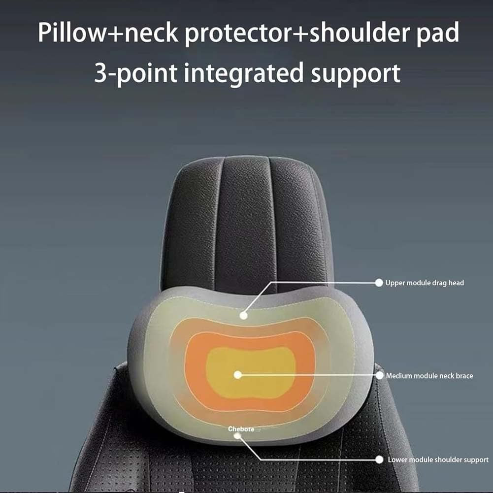 Brown Ergonomic Memory Foam Car Headrest & Lumbar Support Cushion Set - Driving Comfort Neck & Back Pillow Tristar Online