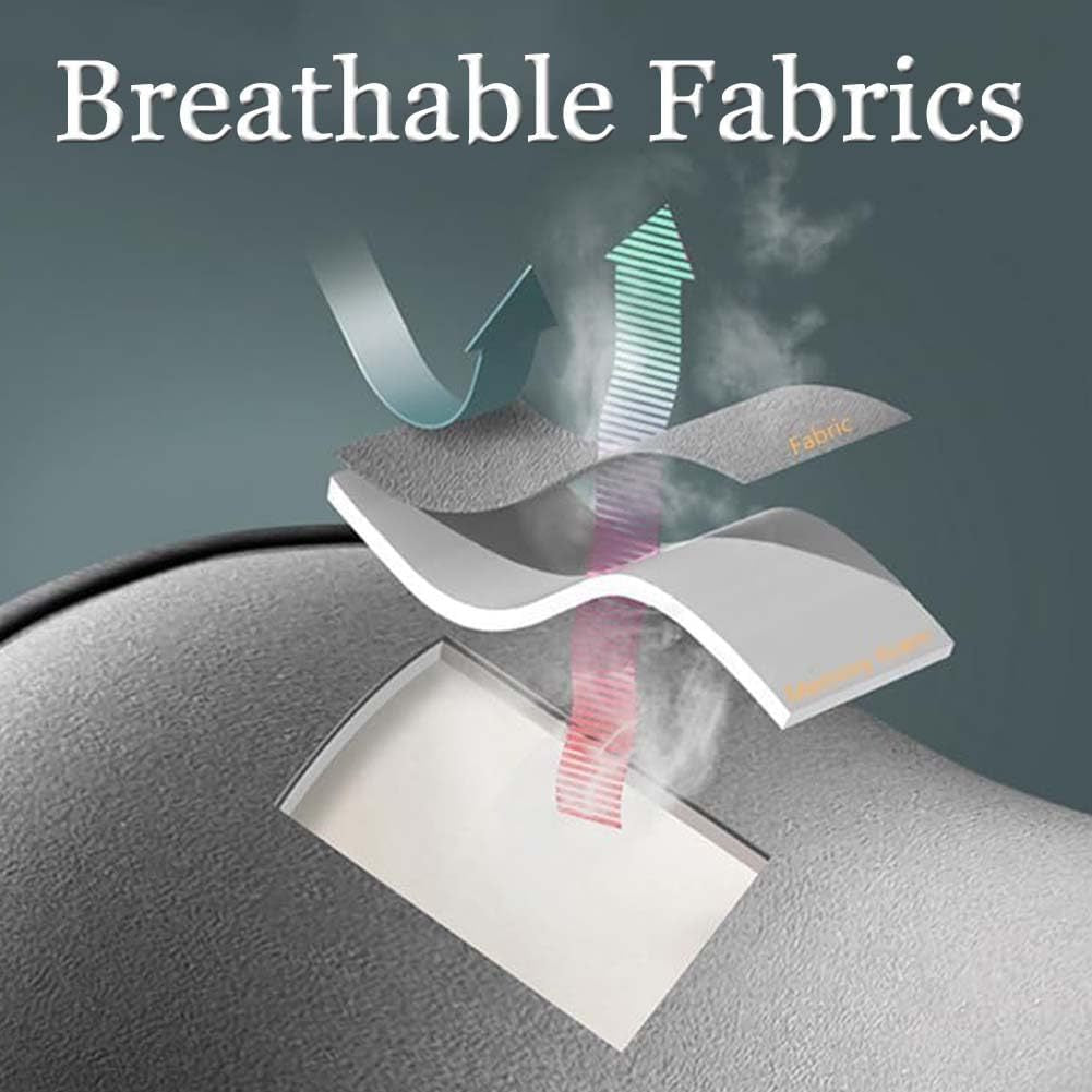 Grey Ergonomic Memory Foam Car Headrest & Lumbar Support Cushion Set - Driving Comfort Neck & Back Pillow Tristar Online