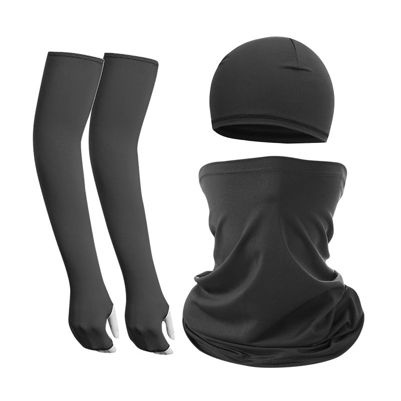 2 Sets Dark Grey Cooling UV Protection Set - 2 Skull Cap, 2 Neck Gaiter & 4 Arm Sleeves for Outdoor Sports Tristar Online