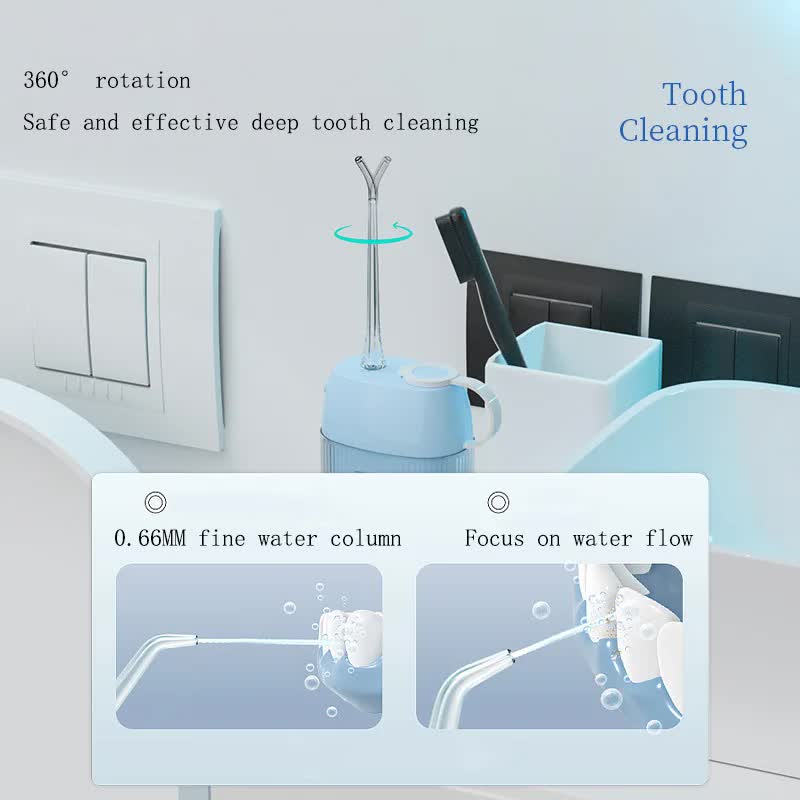 Pink Advanced Portable Water Flosser - USB Rechargeable Cordless Oral Irrigator, 3 Modes, IPX7 Waterproof for Travel & Home Tristar Online