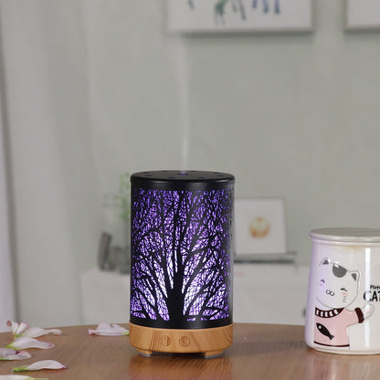 Black Forest Design Iron Essential Oil Diffuser - 7 Color LED Ultrasonic Cool Mist Humidifier 100ml Tristar Online