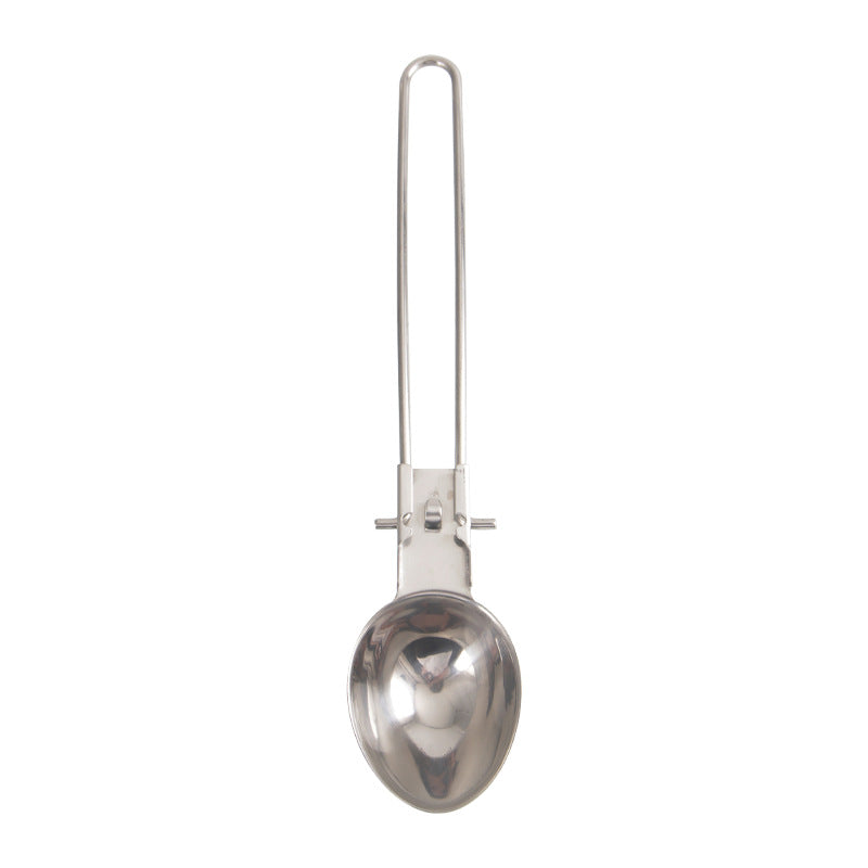 Silver 304 Stainless Steel Folding Camping Ladle  - 2 Pack Deep Serving Spoons, Portable & Eco-Friendly Tristar Online