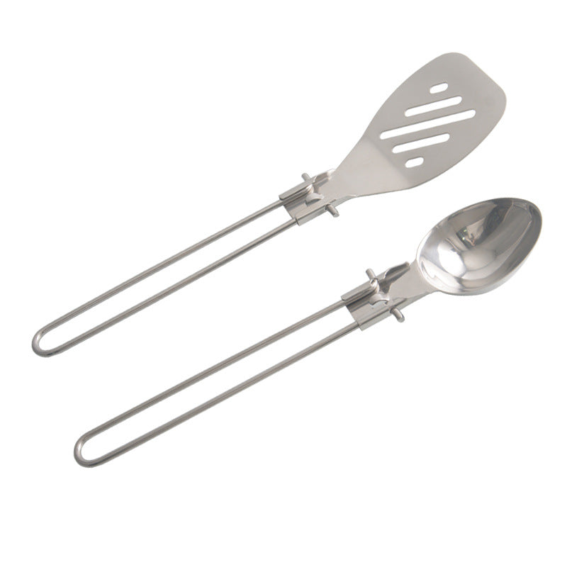 Silver 304 Stainless Steel Folding Camping Ladle  - 2 Pack Deep Serving Spoons, Portable & Eco-Friendly Tristar Online