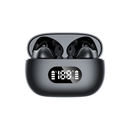 Black ProBeat X5 TWS Earbuds: Bluetooth 5.3, LED Smart Display Case, Intuitive Touch Controls, Extended Playtime Tristar Online