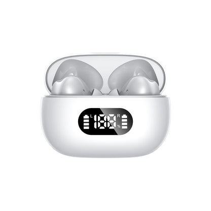White ProBeat X5 TWS Earbuds: Bluetooth 5.3, LED Smart Display Case, Intuitive Touch Controls, Extended Playtime Tristar Online