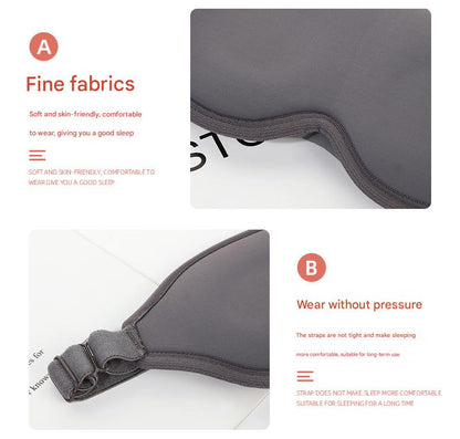 2 Pcs Grey 3D Contoured Eye Mask - Total Blackout, Pressure-Free Memory Foam, Skin-Friendly & Breathable for Deep Rest Tristar Online