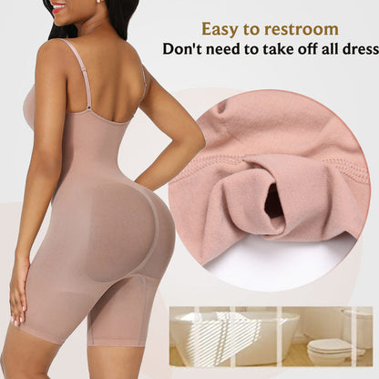 Size L Brown Seamless Full Body Shaper for Women - Tummy Control, Butt Lifter & Thigh Slimmer Bodysuit Tristar Online