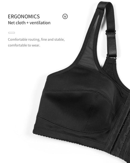 2 Pcs Size S Women's Wireless Large-Cup Lace Bra with Front Clasp - Comfortable, Breathable, Black Tristar Online