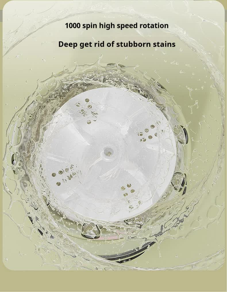 White Portable Mini Washing Machine - Rechargeable USB-C Electric Washer for Travel, Delicates & Socks Tristar Online