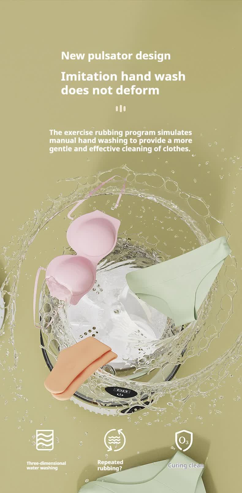 Blue Portable Mini Washing Machine - Rechargeable USB-C Electric Washer for Travel, Delicates & Socks Tristar Online