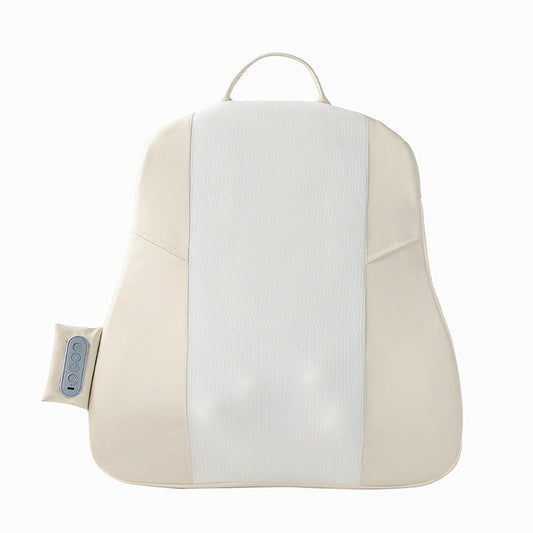 Beige Slim Wireless Shiatsu Back Massager Cushion - Rechargeable Heated Massage Pad for Full Back Relief Tristar Online