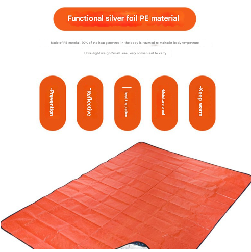 Heavy Duty PE Emergency Survival Blanket - Waterproof Thermal Reflective Tarp (Orange/Silver) Tristar Online