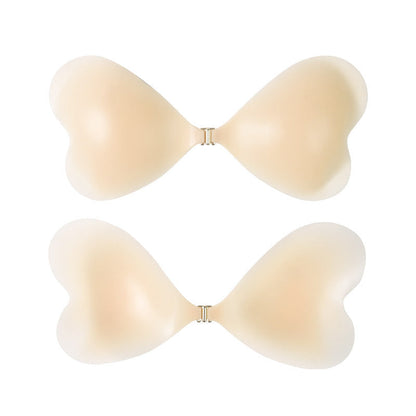 Size L [C/D cup] Two Pairs Light Skin Colour Heart-Shaped Silicone Breast Sticker - Thin Invisible Push-Up for Small Chest Enhancement Tristar Online