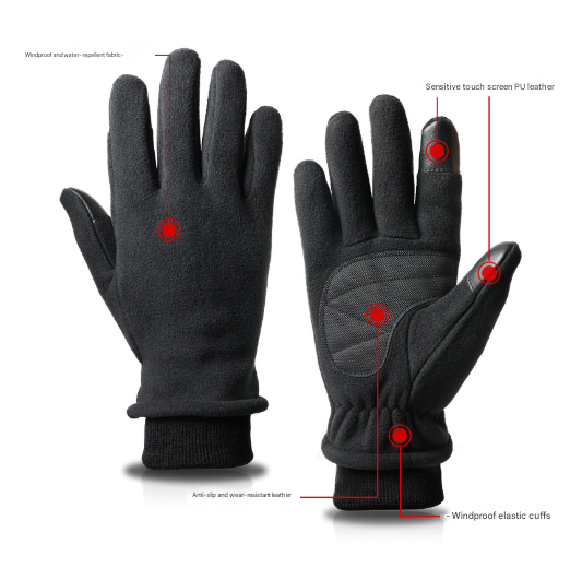 S Navy Blue Warm Windproof Touchscreen Gloves - Anti-Slip Grip for Winter Cycling & Outdoor Sports Tristar Online