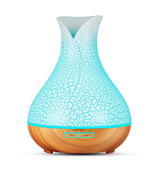 Blue Crack 500ml Wood-Grain Essential Oil Aroma Diffuser with Lattice Design and Humidifier Tristar Online