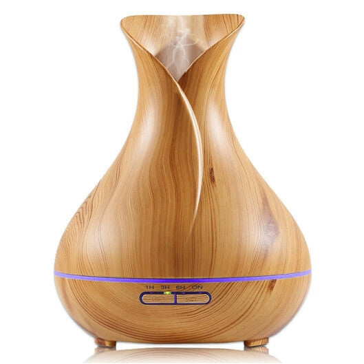 Wood Grain 500ml Wood-Grain Essential Oil Aroma Diffuser with Lattice Design and Humidifier Tristar Online